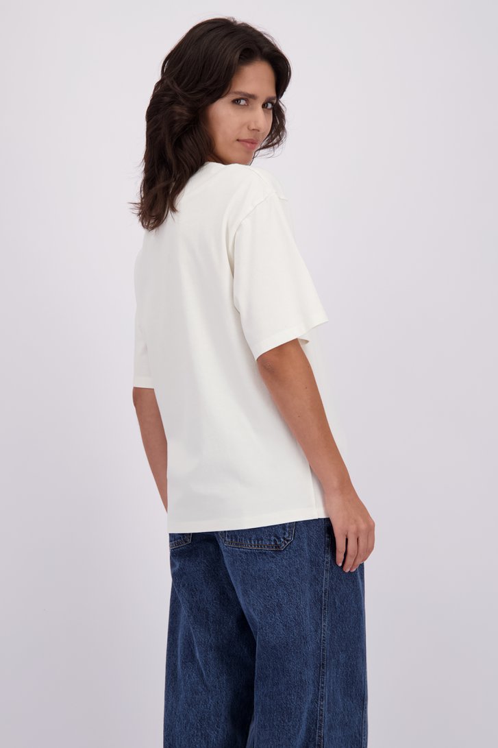 Achterkant van Wit T-shirt  door Louise voor Dames