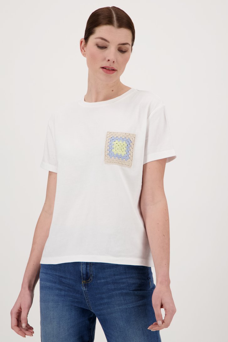 Wit T-shirt met zakje van Opus | 9871061 | e5