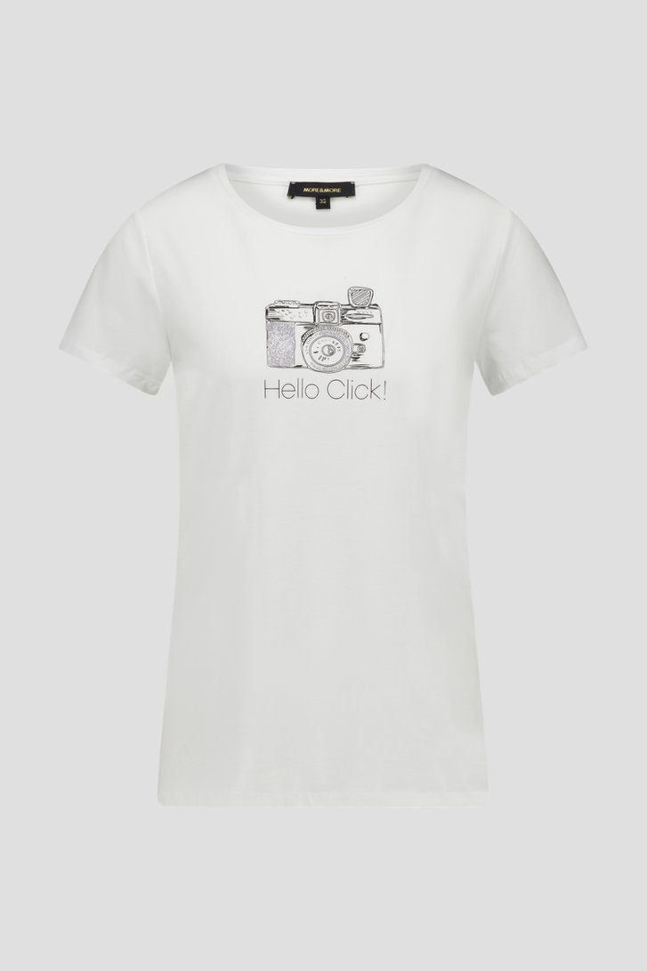 Wit T-shirt met opdruk van More & More voor Dames