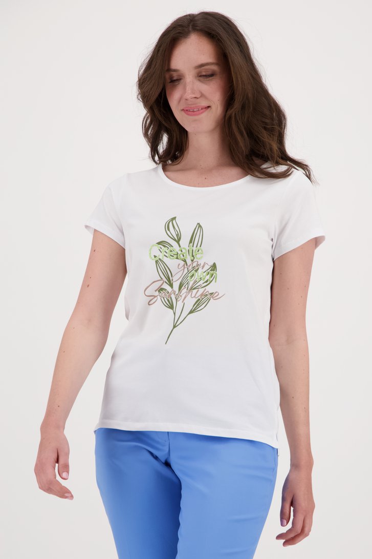 Wit T-shirt met opdruk van More & More voor Dames