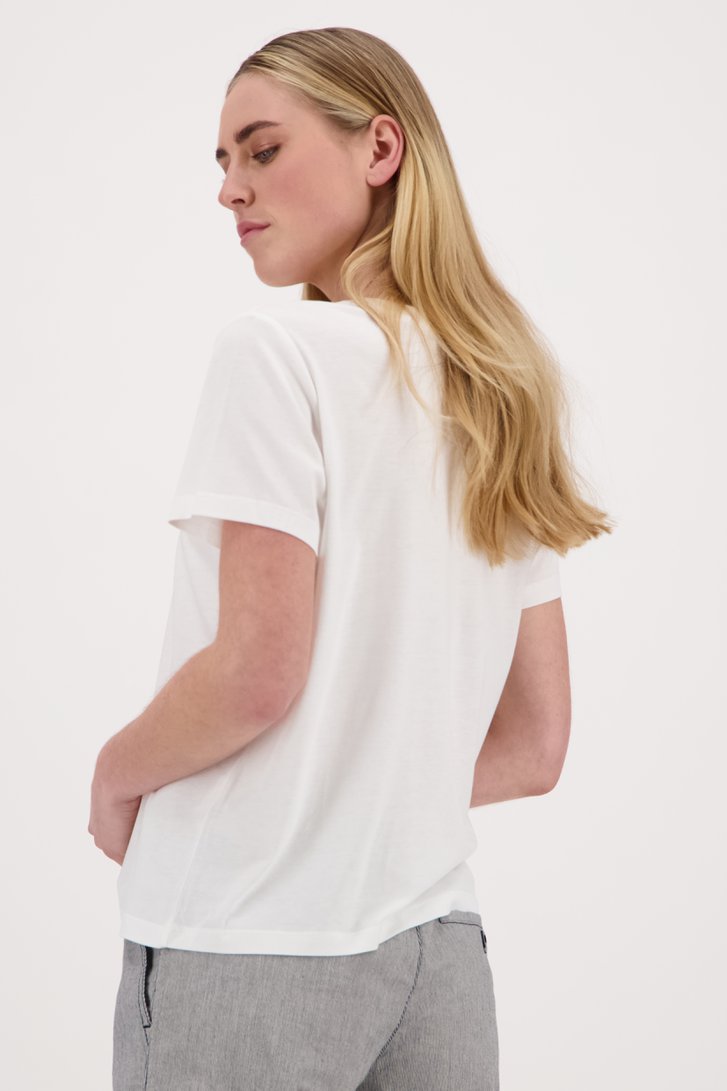 Wit T-shirt met opschrift van Opus voor Dames