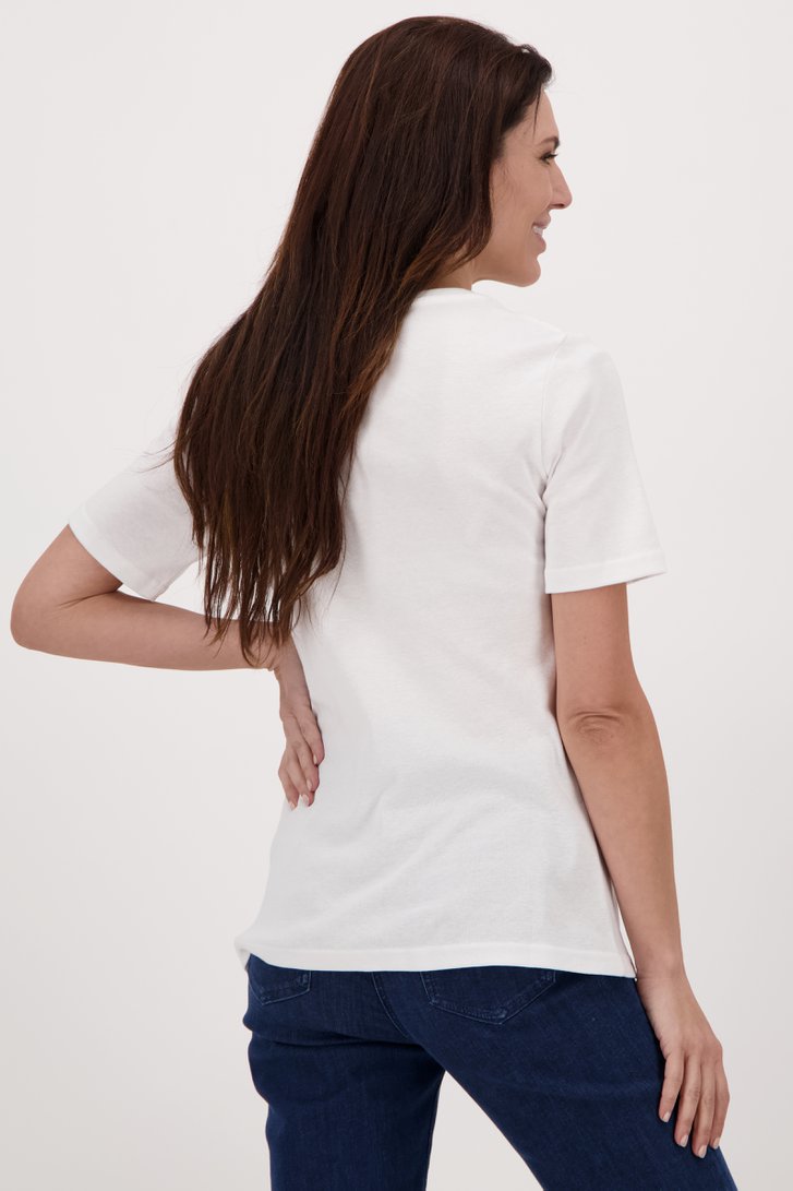 Wit T-shirt met paisley opdruk van Claude Arielle voor Dames