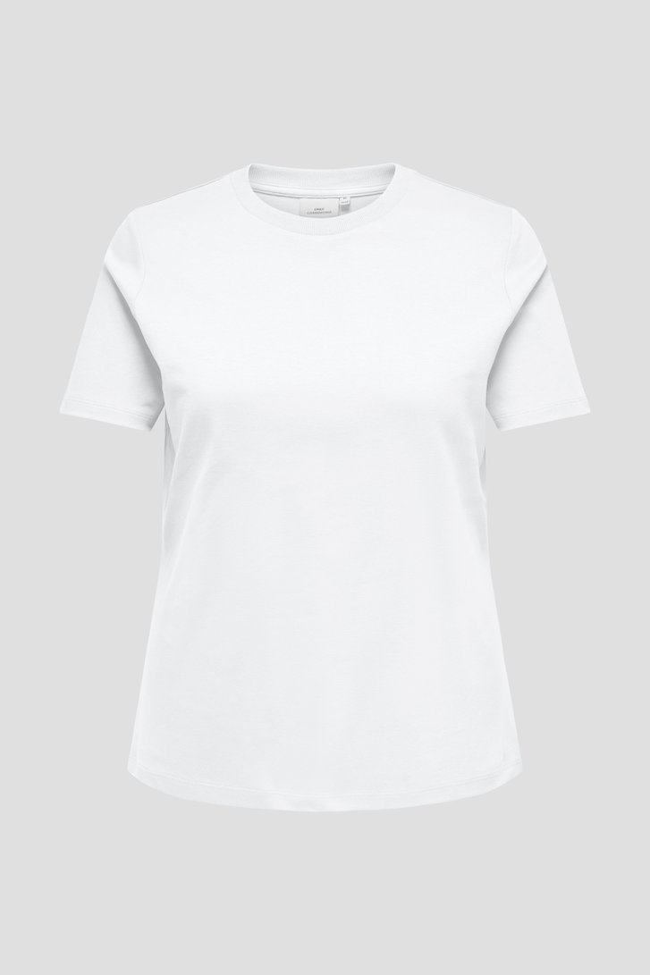 Productfoto 1 van Wit T-shirt met ronde hals door ONLY Carmakoma voor Dames