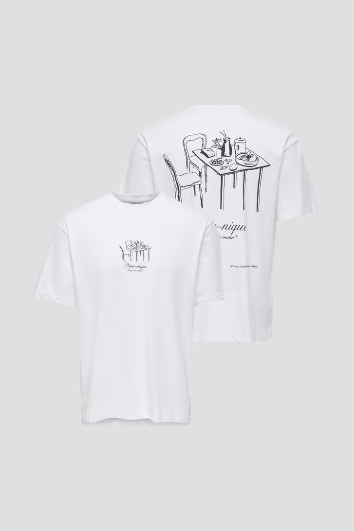 Productfoto 1 van Wit T-shirt met ronde hals  door Only & Sons voor Heren