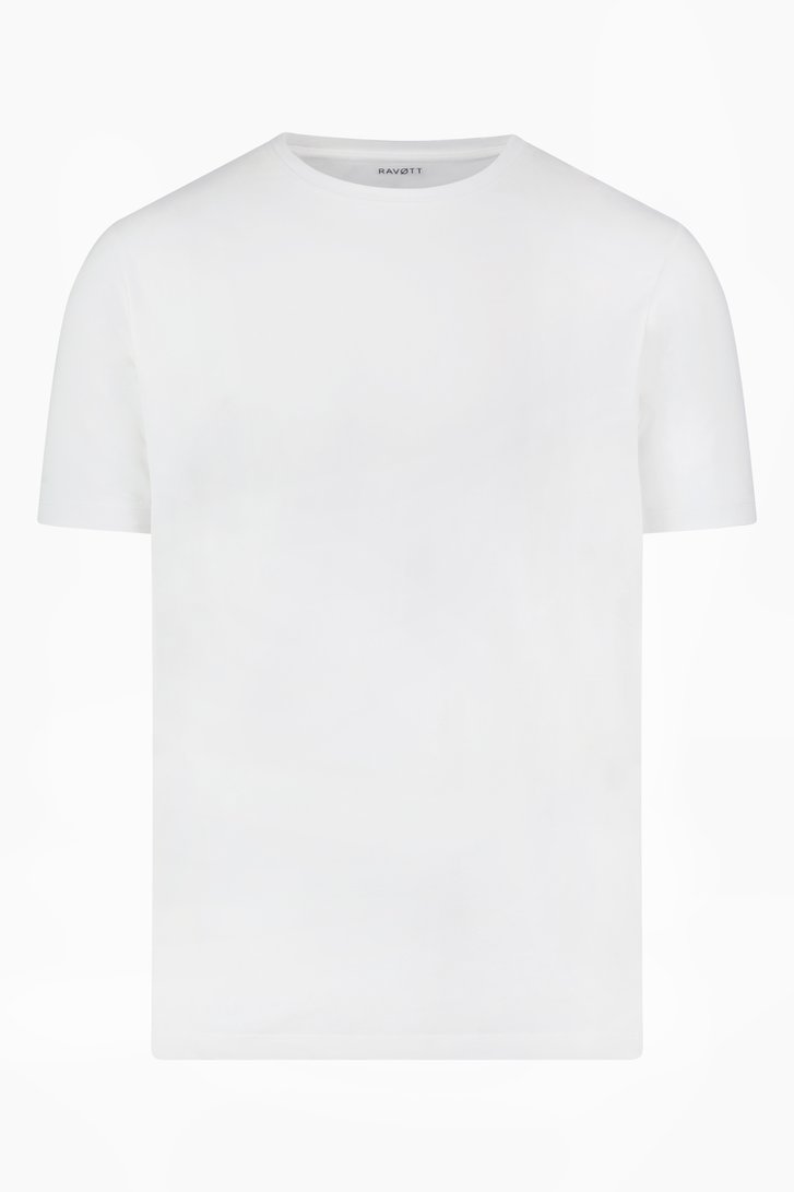 Wit T-shirt met ronde hals van Ravøtt voor Heren