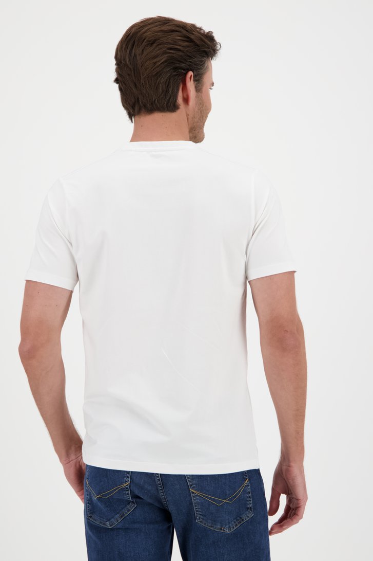 Wit T-shirt met V-hals van Ravøtt voor Heren