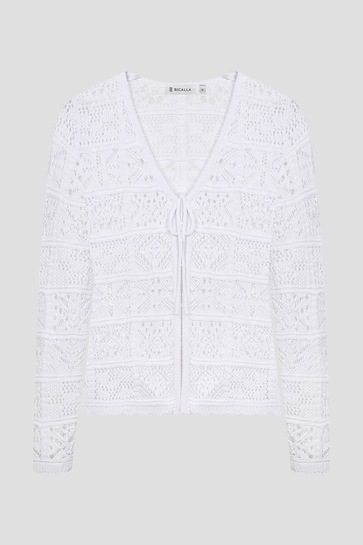 Witte ajour gebreide cardigan van Bicalla voor Dames