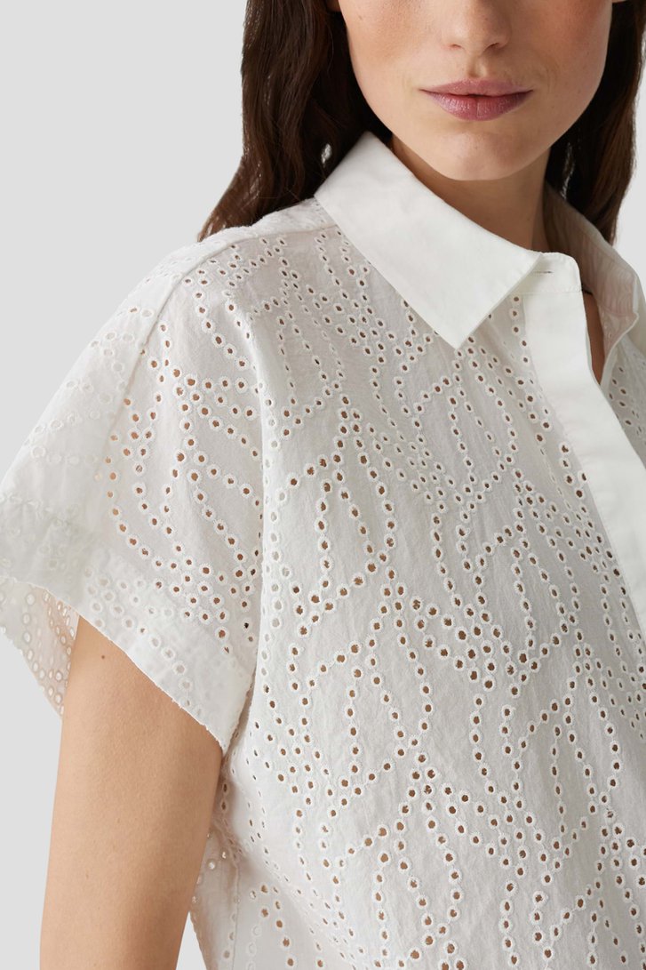 Witte blouse met broderie anglaise van Opus voor Dames
