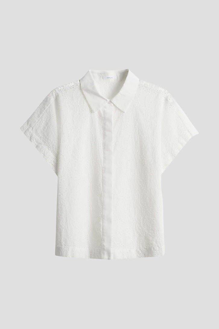 Witte blouse met broderie anglaise van Opus voor Dames