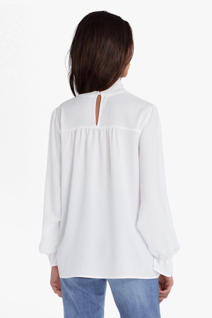Zara Kanten blouse wit-zwart bloemenprint casual uitstraling Mode Blouses Kanten blouses 