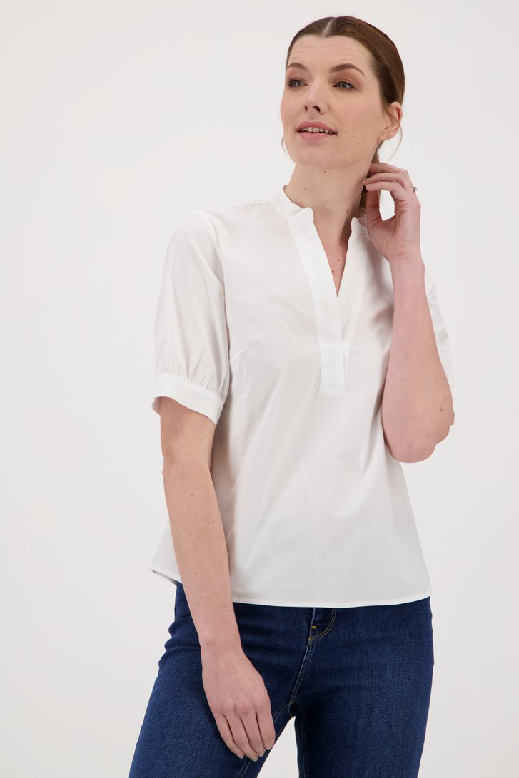 Witte blouse met korte mouwen van Liberty Island voor Dames