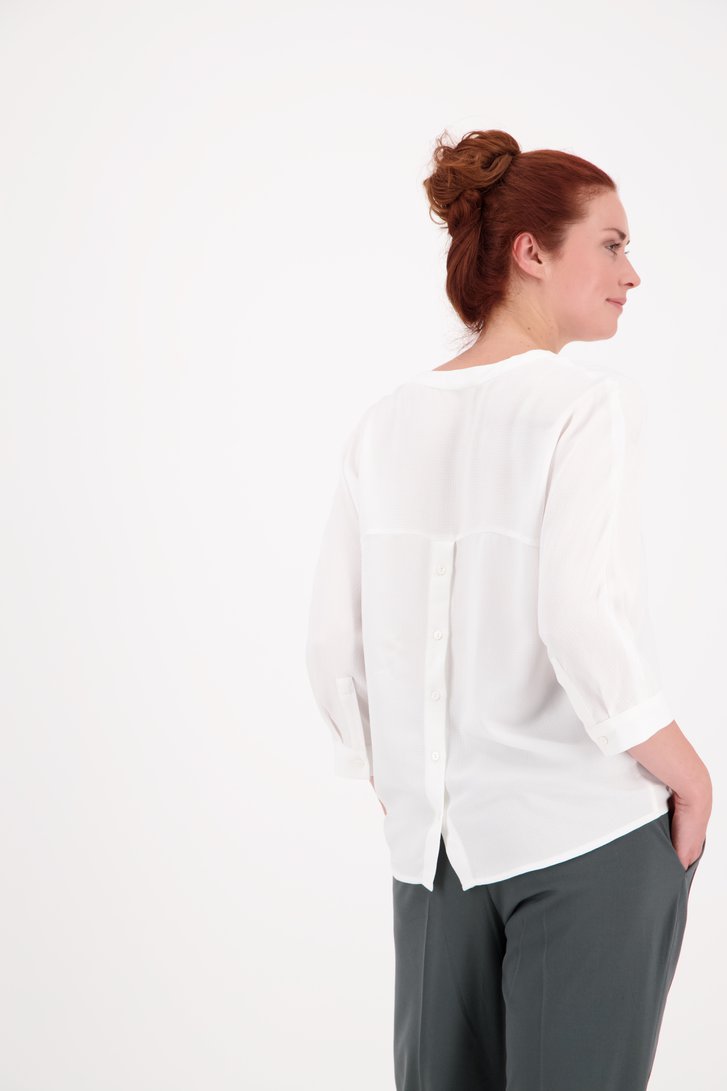Witte blouse met V-hals van Opus voor Dames