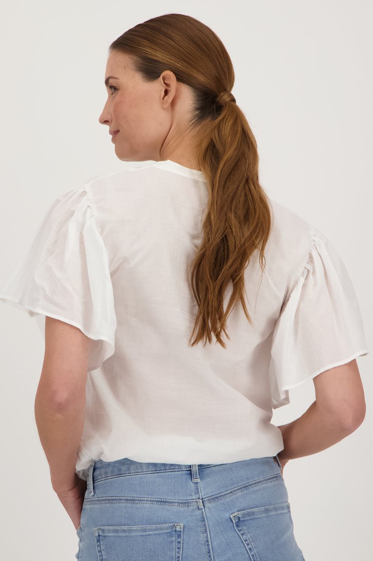 Witte blouse met vlindermouwen van More & More voor Dames