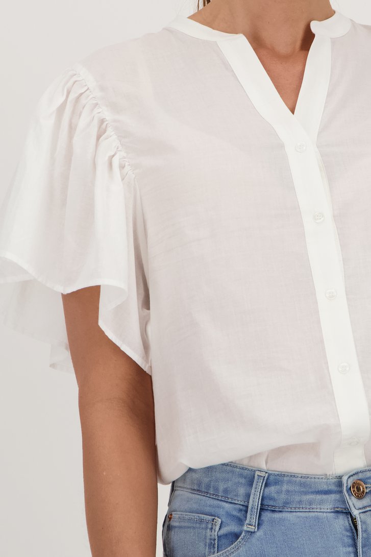 Witte blouse met vlindermouwen van More & More voor Dames