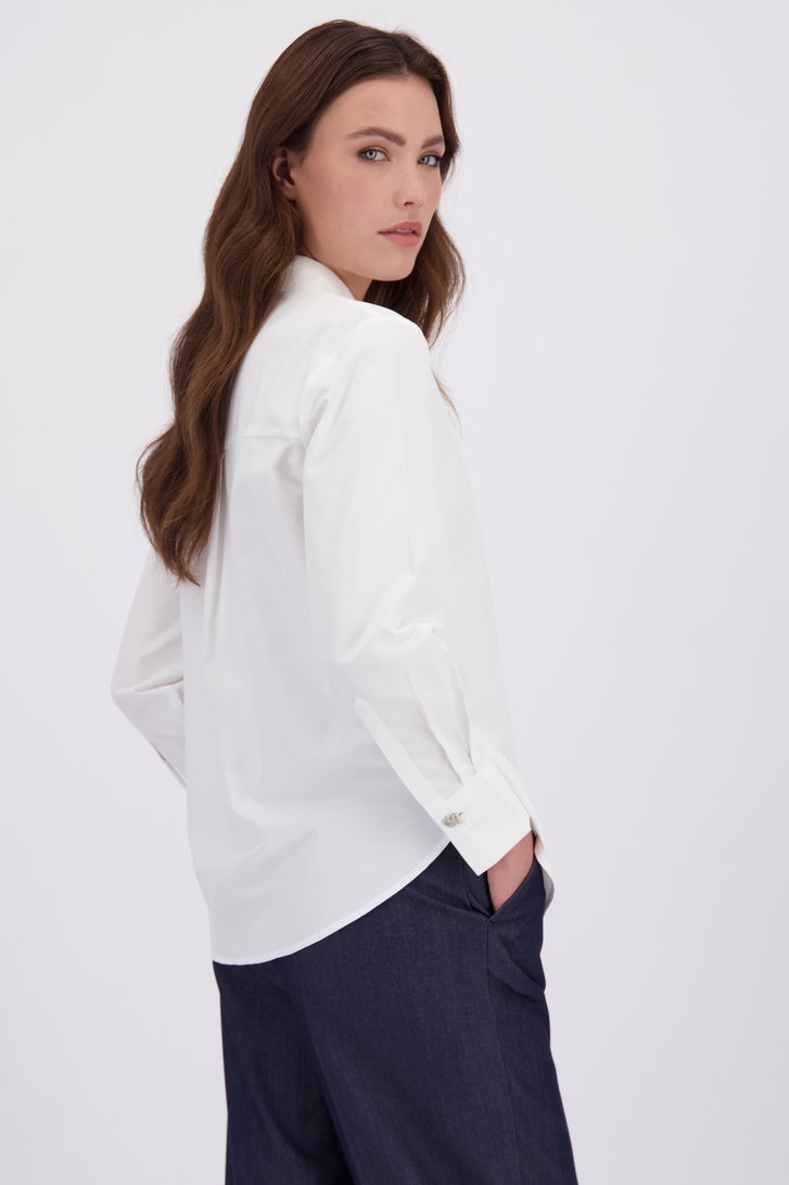 Achterkant van Witte blouse met zilveren knopen door JDY voor Dames