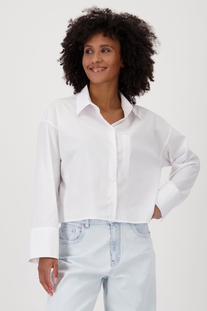 Outlet Solden Dameskleding Witte Cropped Hemdblouse Van Louise