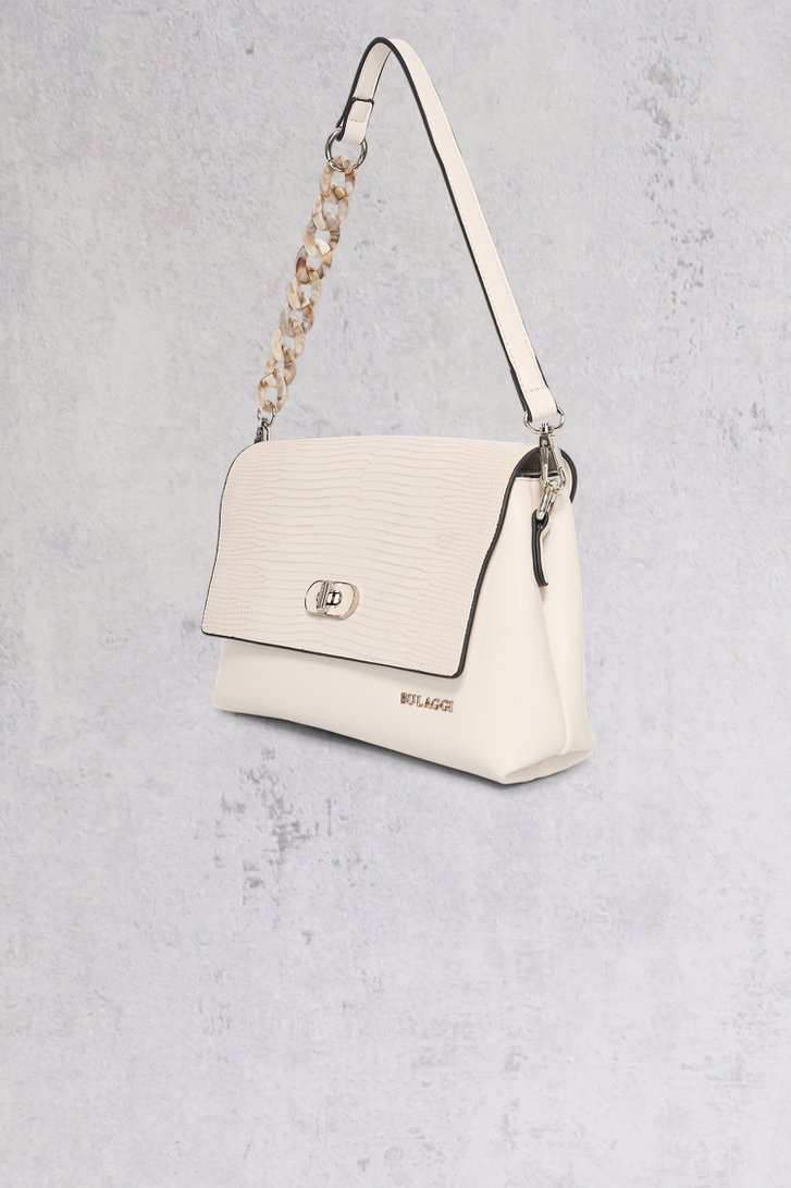 Witte crossover handtas met crocolook van Bulaggi voor Dames