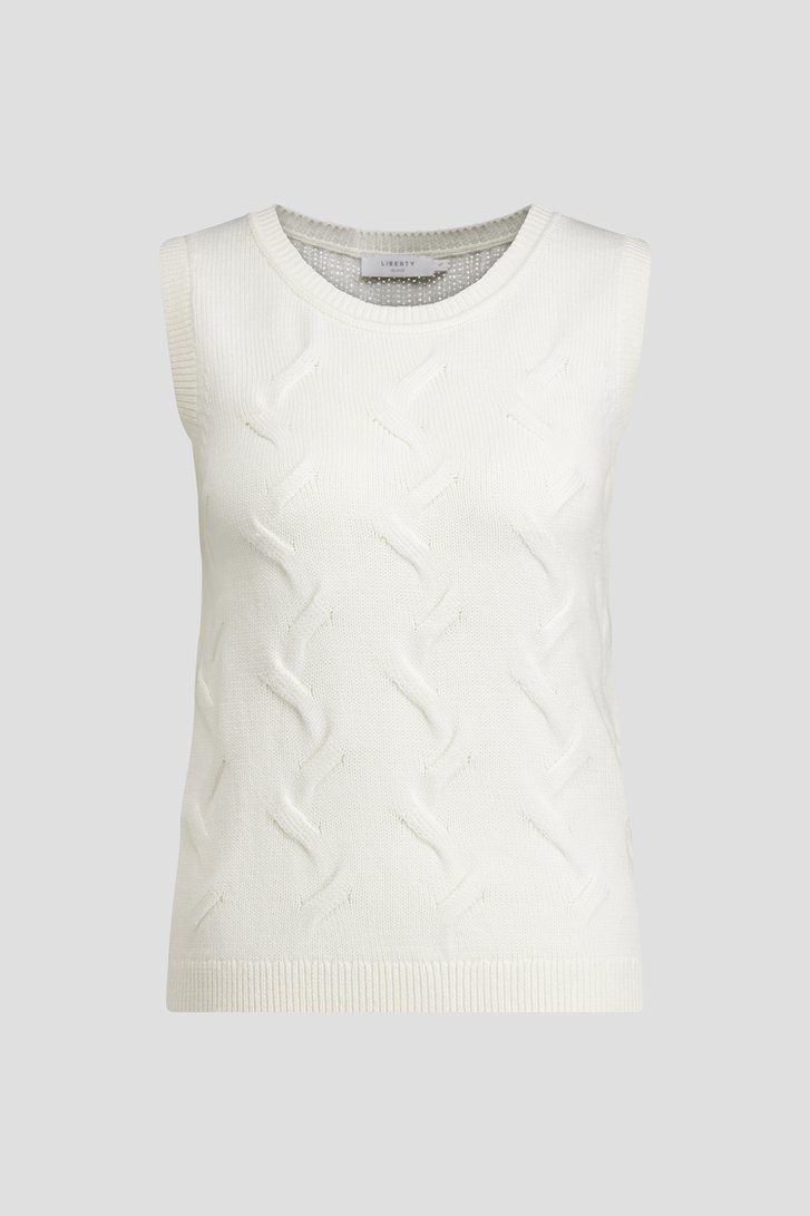 Productfoto 1 van Witte gebreide top met structuur door Liberty Island voor Dames