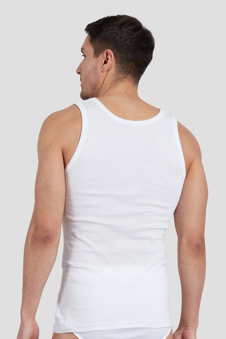 Witte geribde tanktop - Set van 2 van Tom Tailor voor Heren