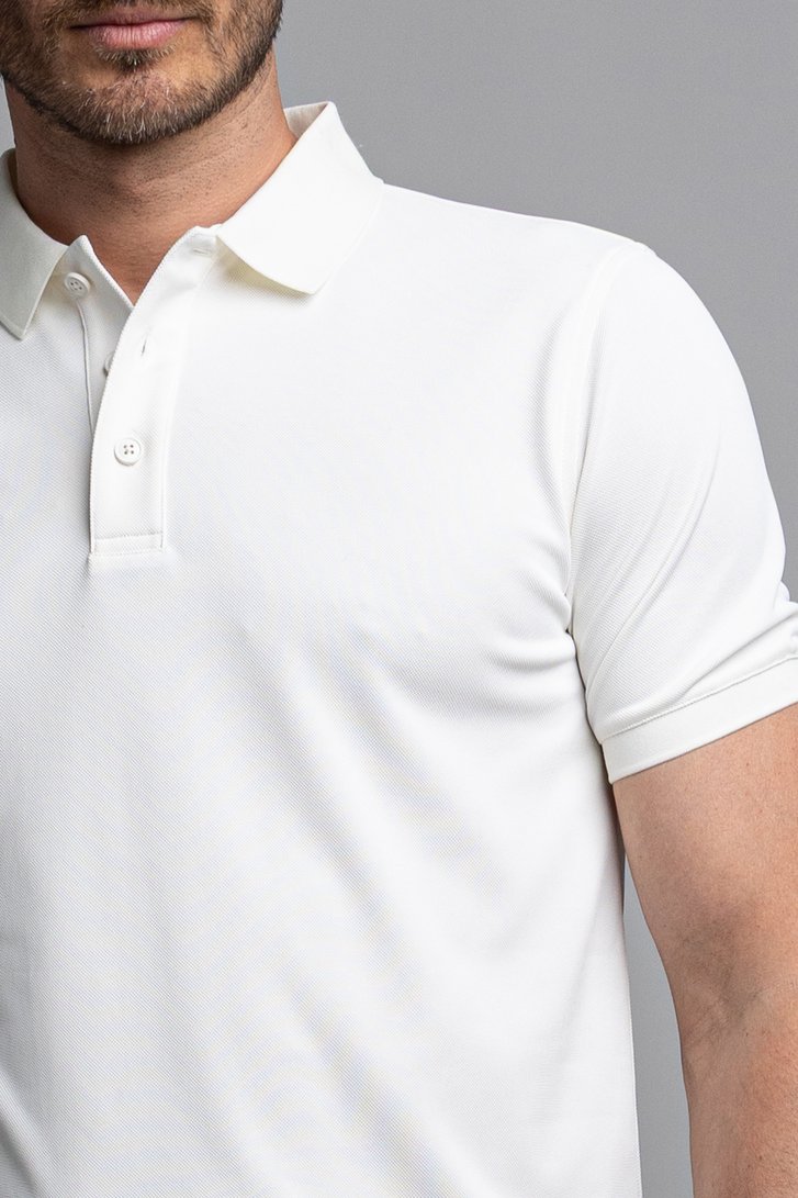 Detail van Witte golfpolo met korte mouwen door Dansaert Golf Club voor Heren