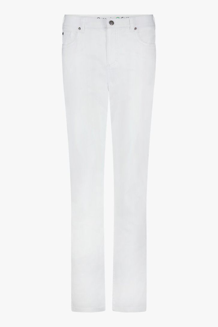 Witte jeans met elastische taille - straight fit van Anna Montana voor Dames