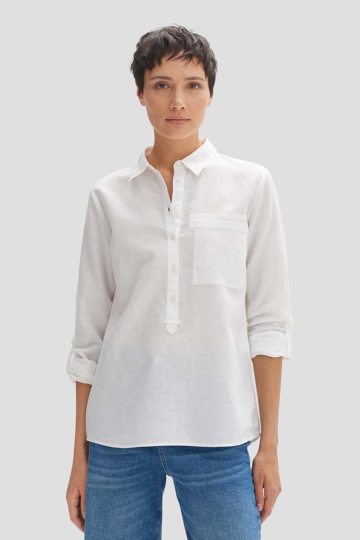 Witte linnen blouse van Opus voor Dames