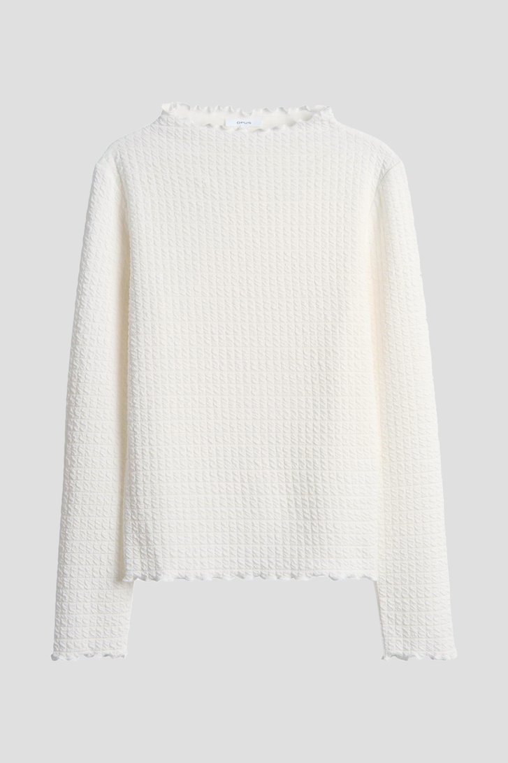 Productfoto 1 van Witte longsleeve met structuur door Opus voor Dames