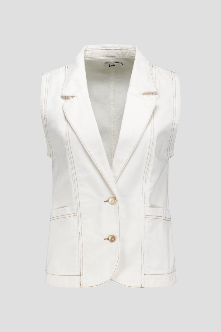 Witte mouwloze jeansvest van Louise voor Dames