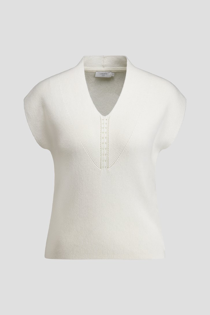 Productfoto 1 van Witte mouwloze trui met V-hals  door Liberty Island voor Dames