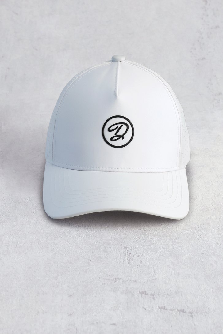 Achterkant van Witte pet met logo door Dansaert Golf Club voor Heren
