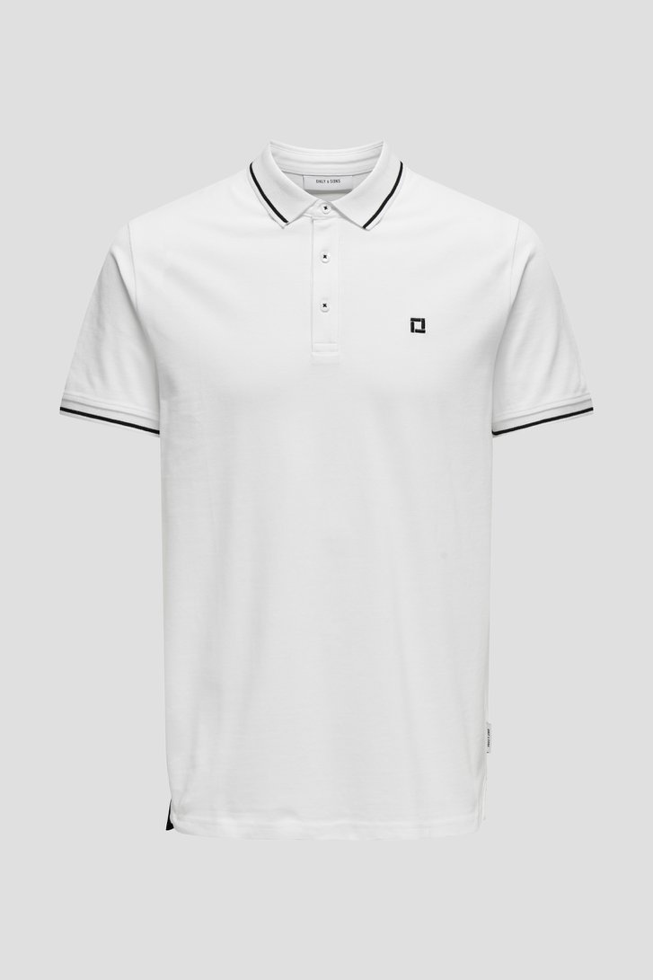 Productfoto 1 van Witte polo met zwarte details door Only & Sons voor Heren