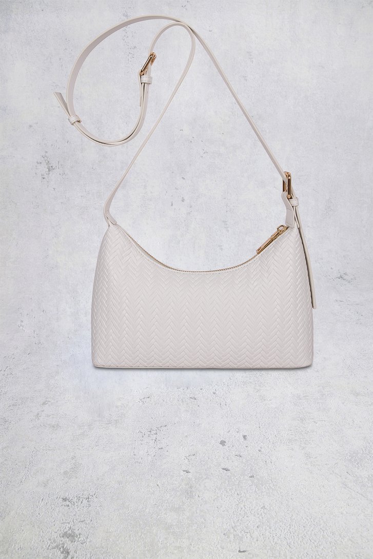 Achterkant van Witte schoudertas in gevlochten look door Laurent David voor Dames