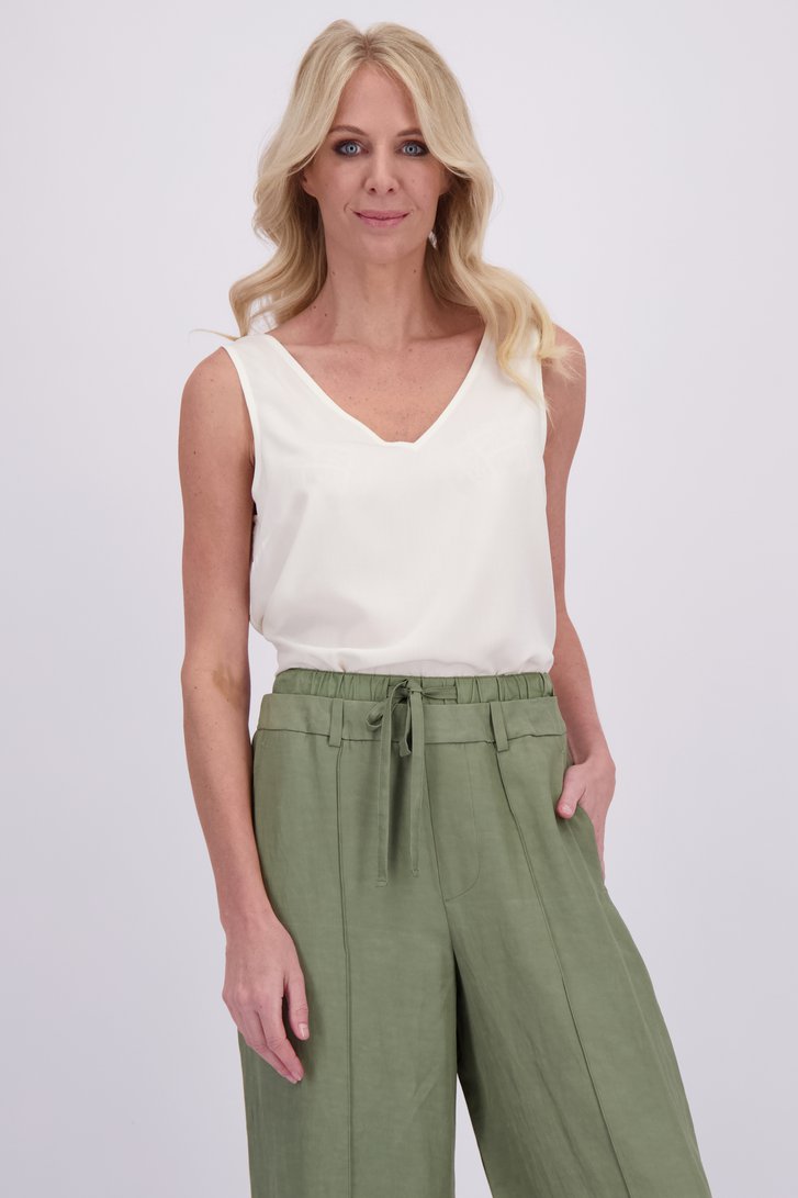 Voorkant van Witte top met dubbele V-hals door AC by Annelien Coorevits voor Dames