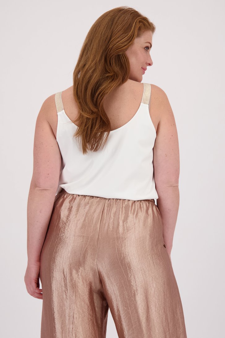 Achterkant van Witte top met glitterbandjes door Yest Curve voor Dames