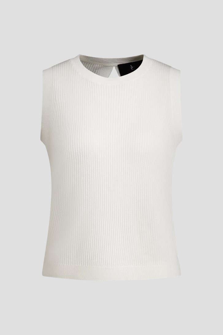 Open Rug Top Witte top met open rug| 7771316 | Dameskleding grote maten| e5