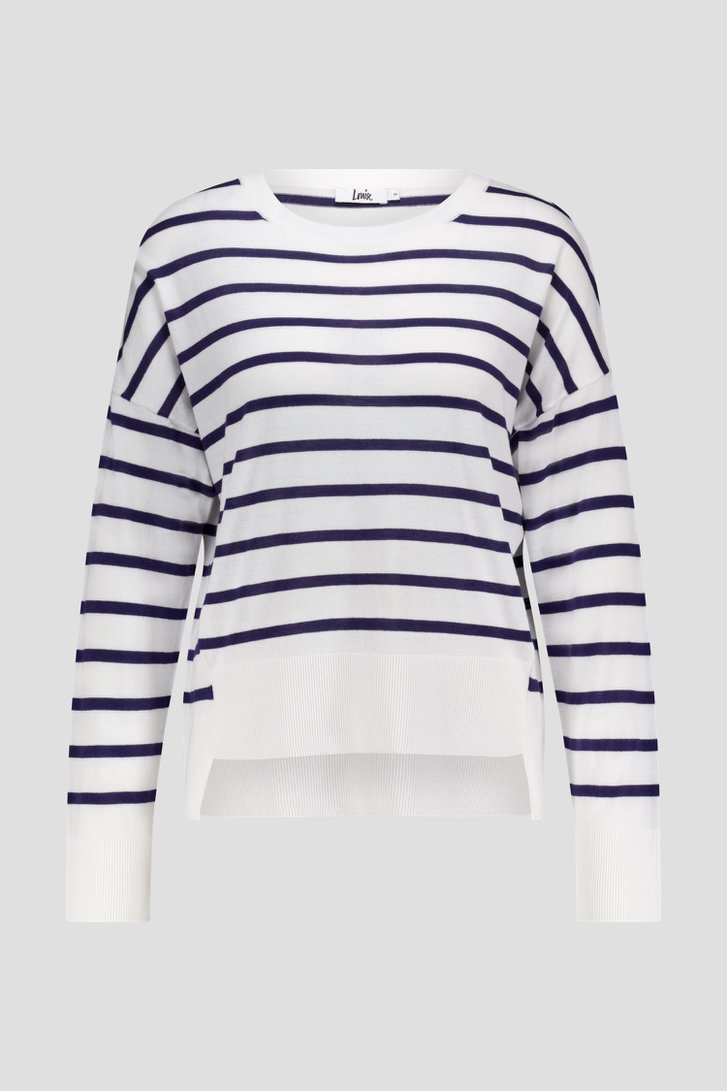 Witte trui met Bretonse streep van Louise voor Dames