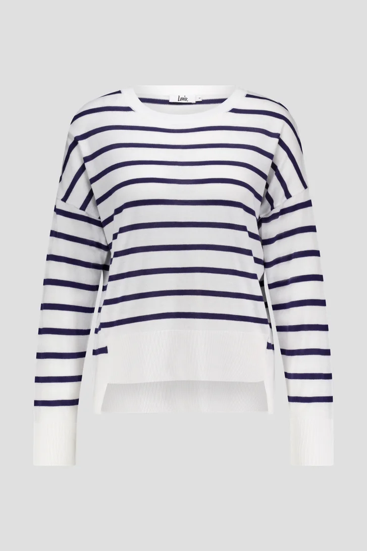 Witte trui met Bretonse streep