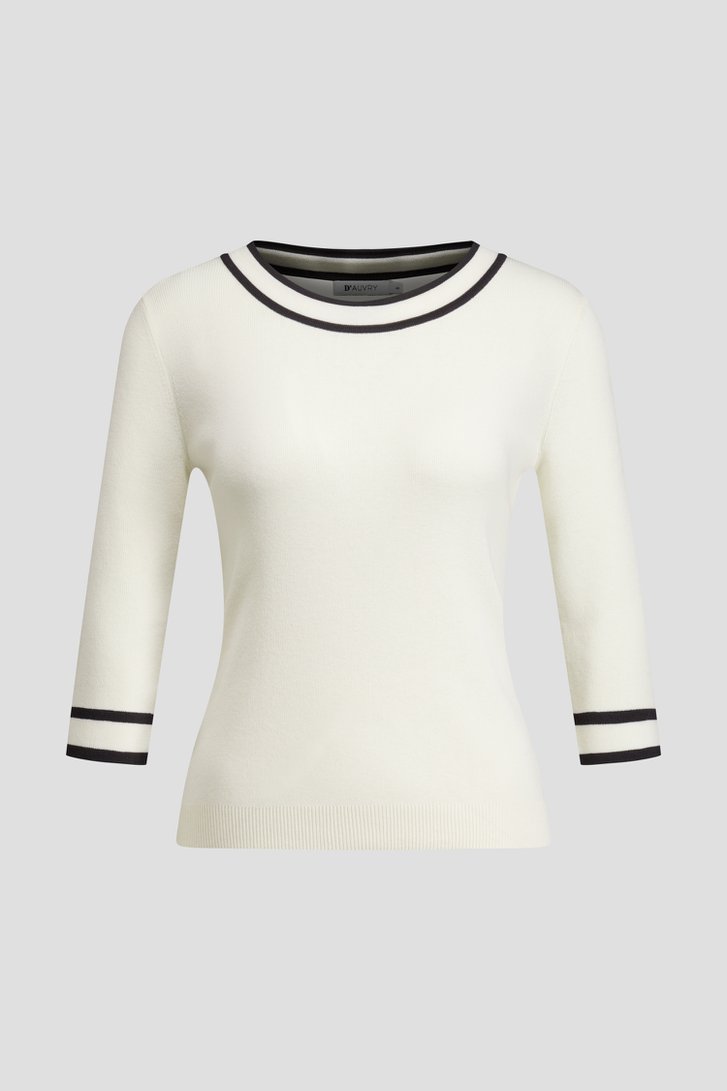 Productfoto 1 van Witte trui met driekwartmouwen door D'Auvry voor Dames