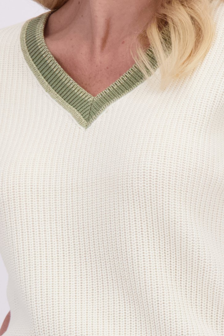 Detail van Witte trui met korte mouwen door AC by Annelien Coorevits voor Dames