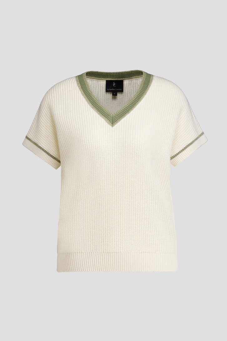 Productfoto 1 van Witte trui met korte mouwen door AC by Annelien Coorevits voor Dames