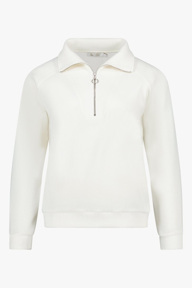 Witte trui met korte rits van Liberty Island homewear voor Dames