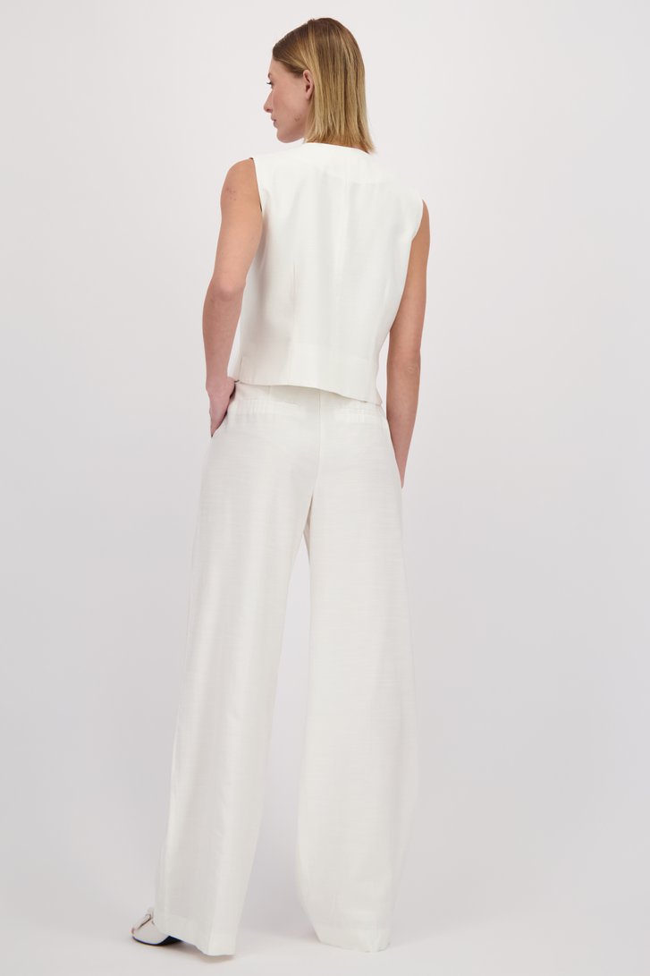 Achterkant van Witte wijde broek door D'Auvry voor Dames