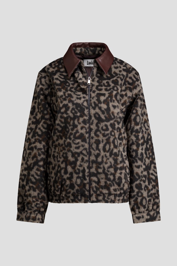 Productfoto 1 van Zacht bruin vest met panterprint door Louise voor Dames