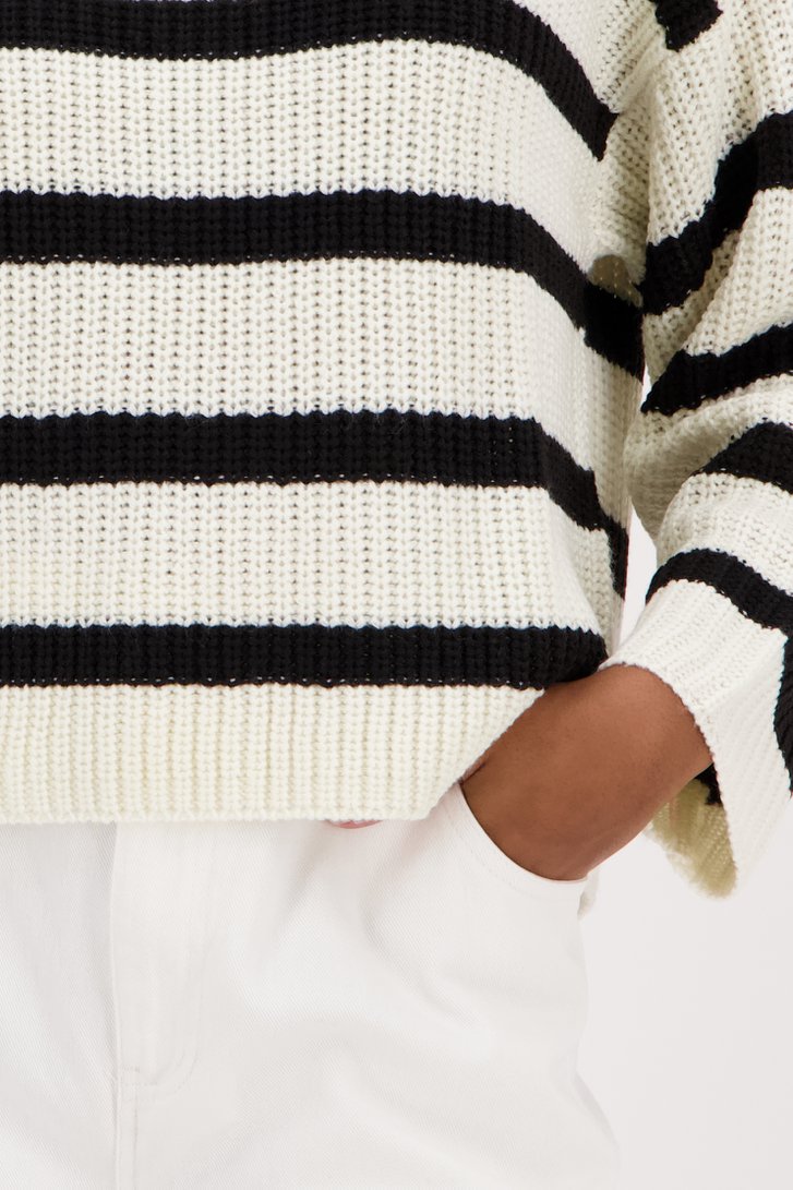 Zachte beige - zwart gestreepte trui van JDY voor Dames