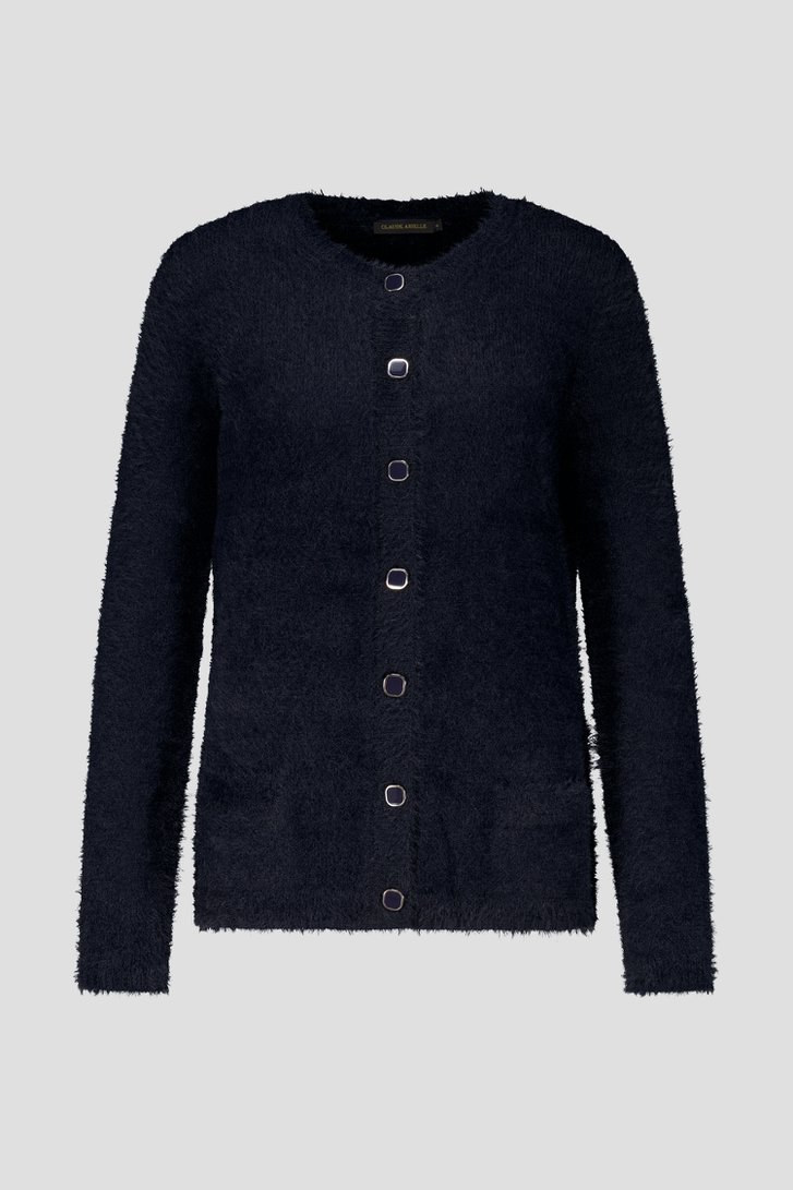 Zachte donkerblauwe cardigan met detailknopen van Claude Arielle voor Dames