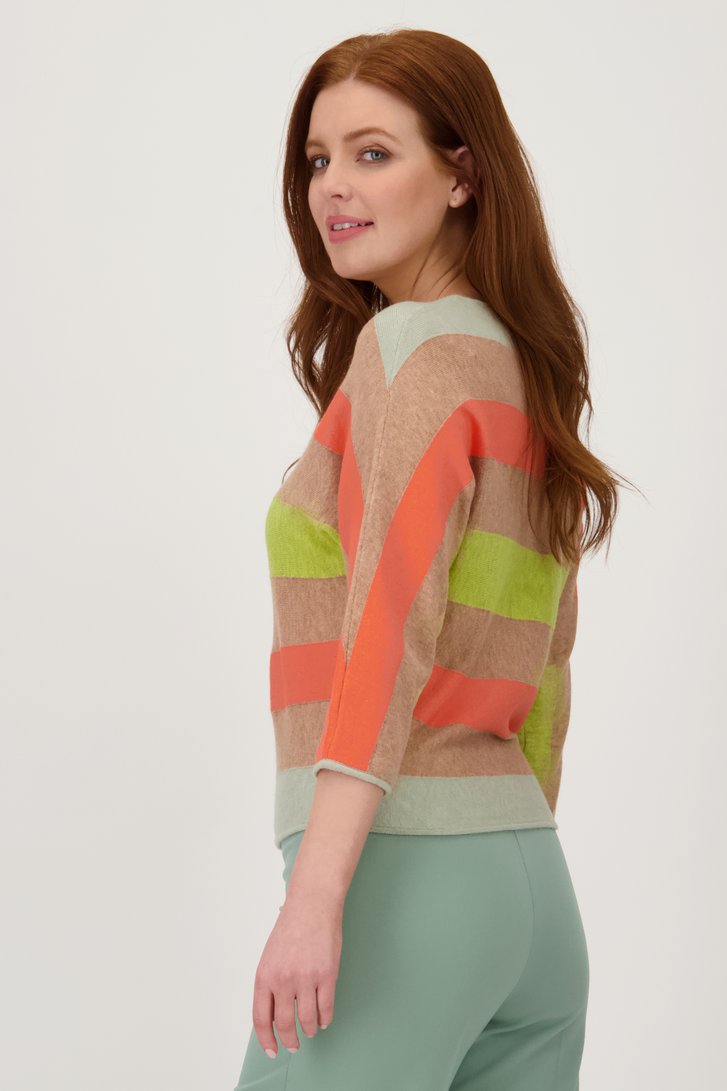 Zachte gestreepte pull met 3/4 mouwen van Libelle voor Dames