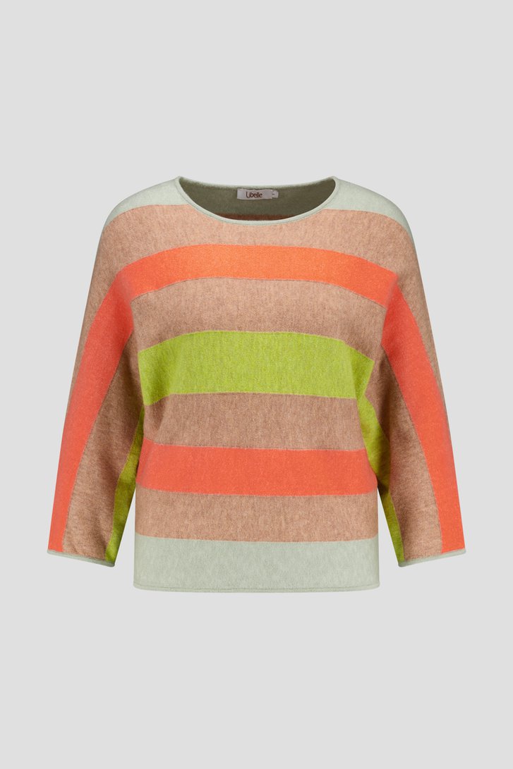 Zachte gestreepte pull met 3/4 mouwen van Libelle voor Dames