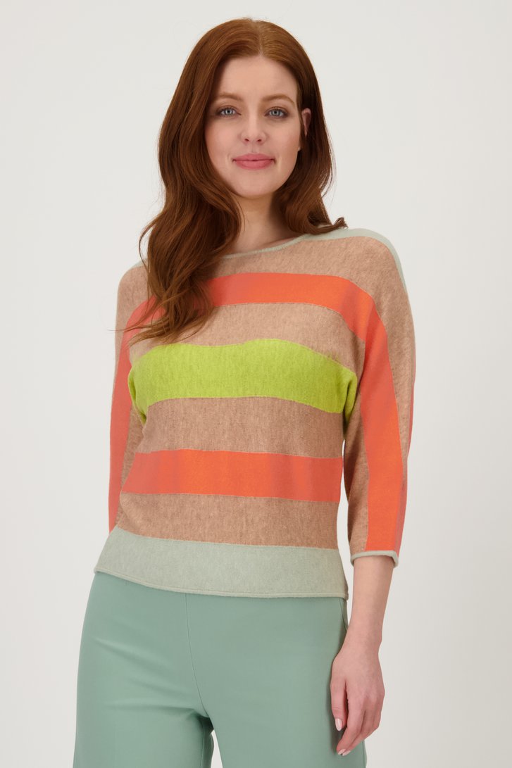 Zachte gestreepte pull met 3/4 mouwen van Libelle voor Dames