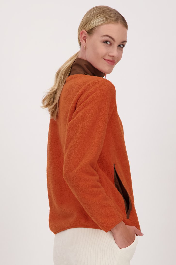 Zachte oranje fleece cardigan van Liberty Island voor Dames
