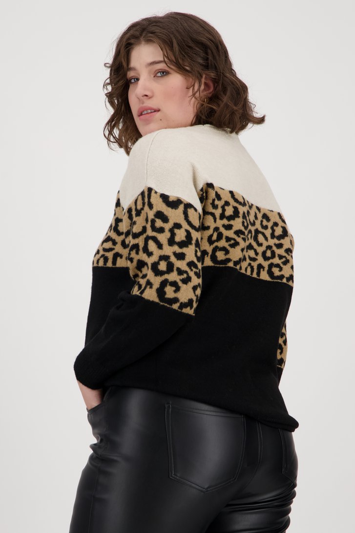 Zachte trui met animal print van Only Carmakoma voor Dames